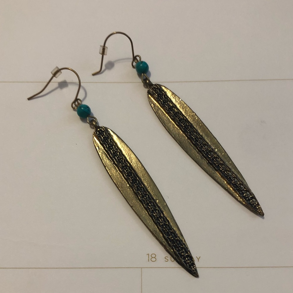 EARTH BOUND Feather Gold Earrings